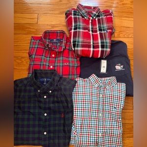 Lot of boys EUC plus one NWT Christmas shirts